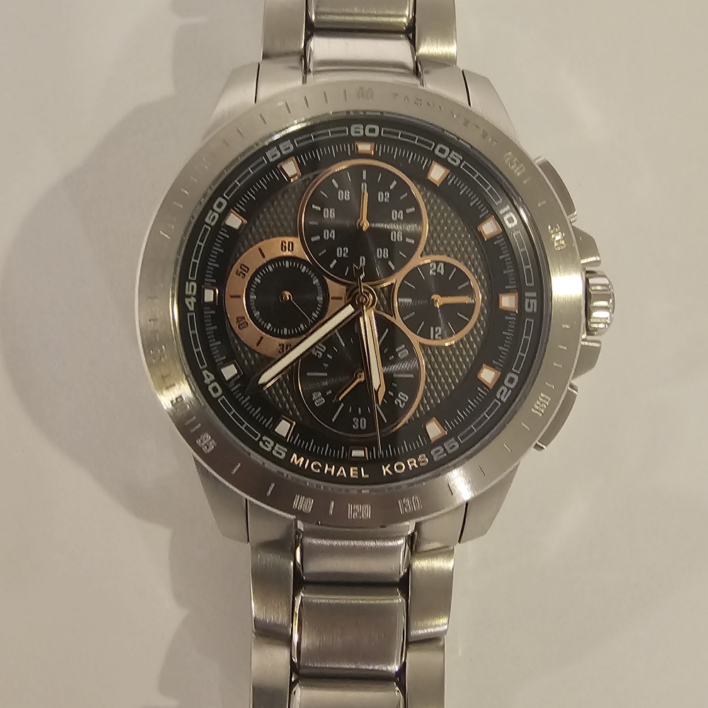 Michael Kors Silver and Gold Chronograph Watch